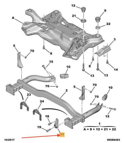 Peugeot 508 front subframe - peugeot,